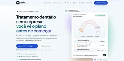 Modelo de página para clínica odontológica, com empresa fictícia